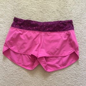 Lululemon Pink Speed Up Short- Size 6